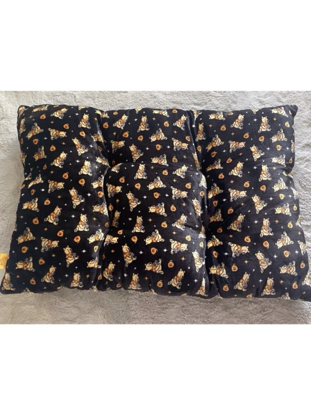 Disney Winnie The Pooh Halloween Pumpkins Dog Pet Bed Soft 36” X 26” Black NEW
